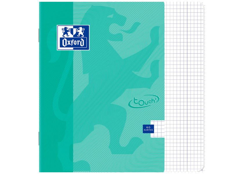 Zeszyt ekologiczny Oxford Touch Pastel A5 w kratkę 60 kartek 90g turkusowy