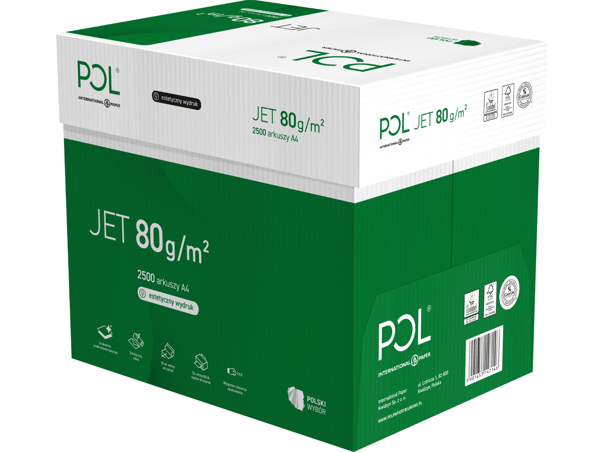 Papier ksero POLjet A4 80g klasa A